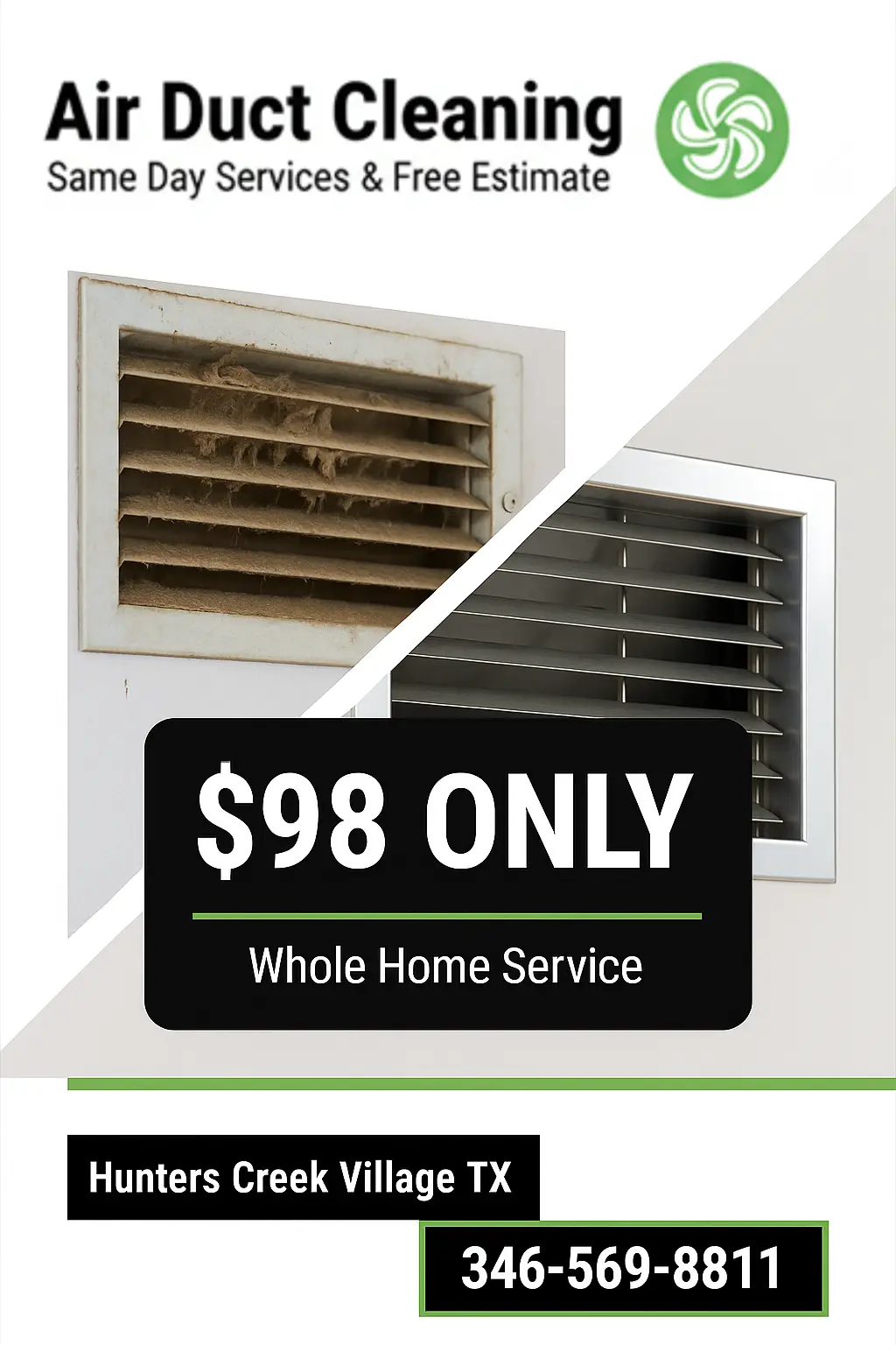Air Duct Vent Cleaning Hunters Creek Village TX Coupon